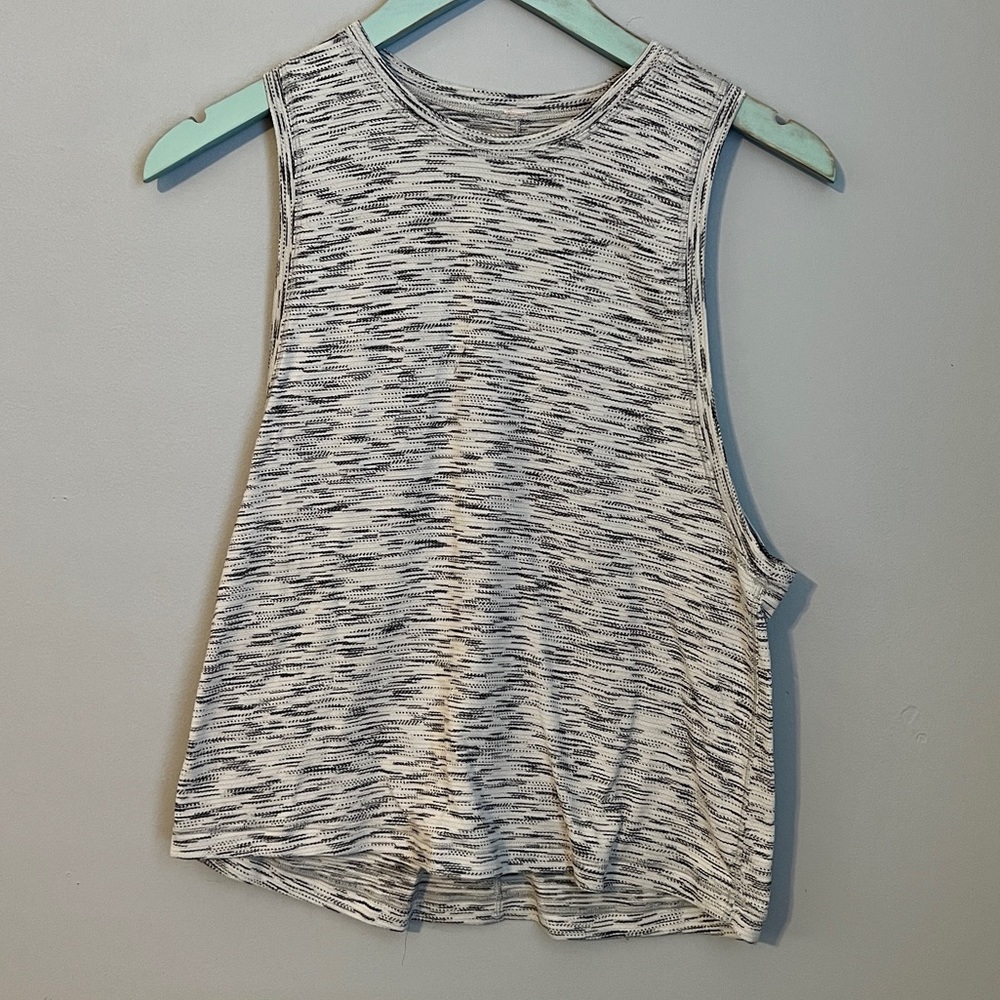 Lululemon Cardio Squad Tank II Tiger Space Dye Black & White